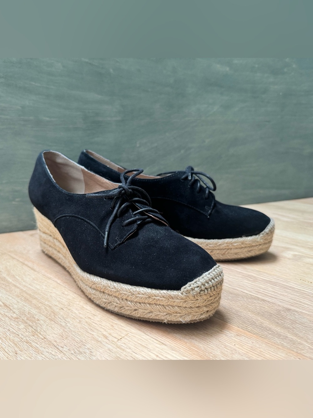 Bettye Muller Suede Espadrilles with Laces 9M